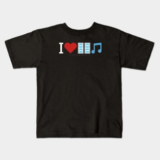 LIMITED EDITION - I Love Film Music (For Dark Coloured Tops) Kids T-Shirt